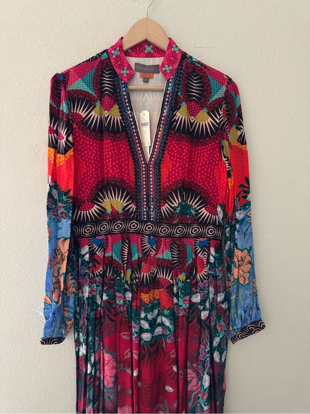Anthropologie Bhanuni by Jyoti Maxi Dress 12 Feminine Bohemian Resort Chic NWT - Picture 9 of 16